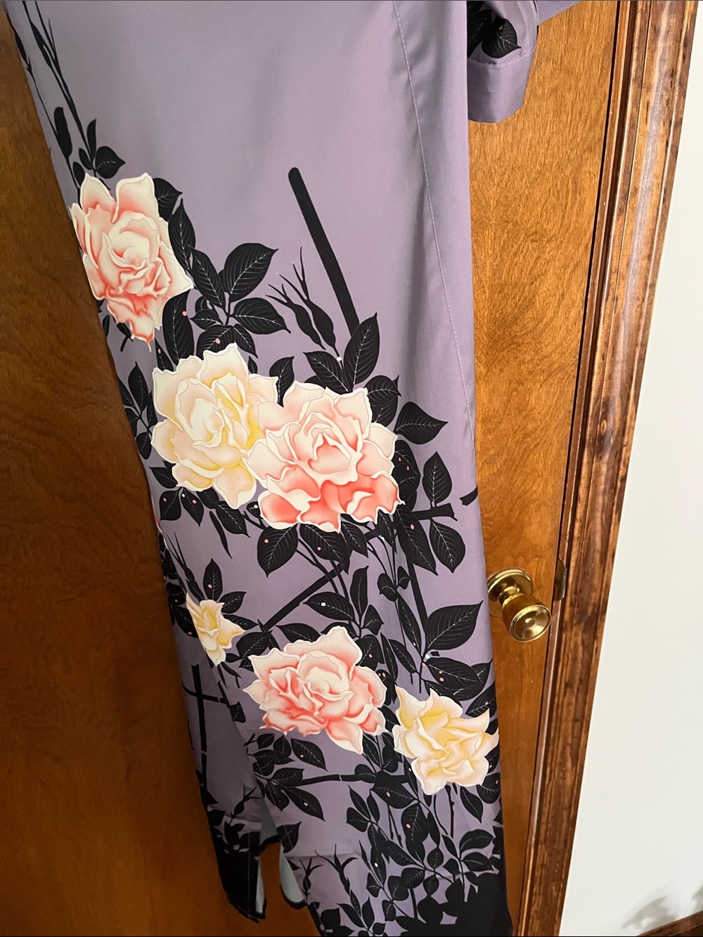BLUSH ROSE LONG KIMONO ROBE - Picture 6 of 13